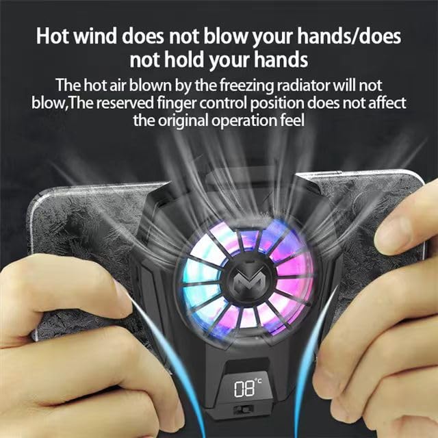 Phone Cooler for Gaming, iPhone Cooling Fan with RGB LED - New Hyper Chill Mobile Radiator