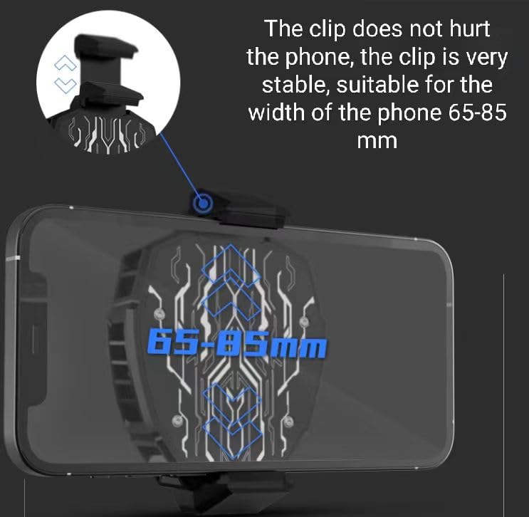 Phone Cooler for Gaming, iPhone Cooling Fan with RGB LED - New Hyper Chill Mobile Radiator