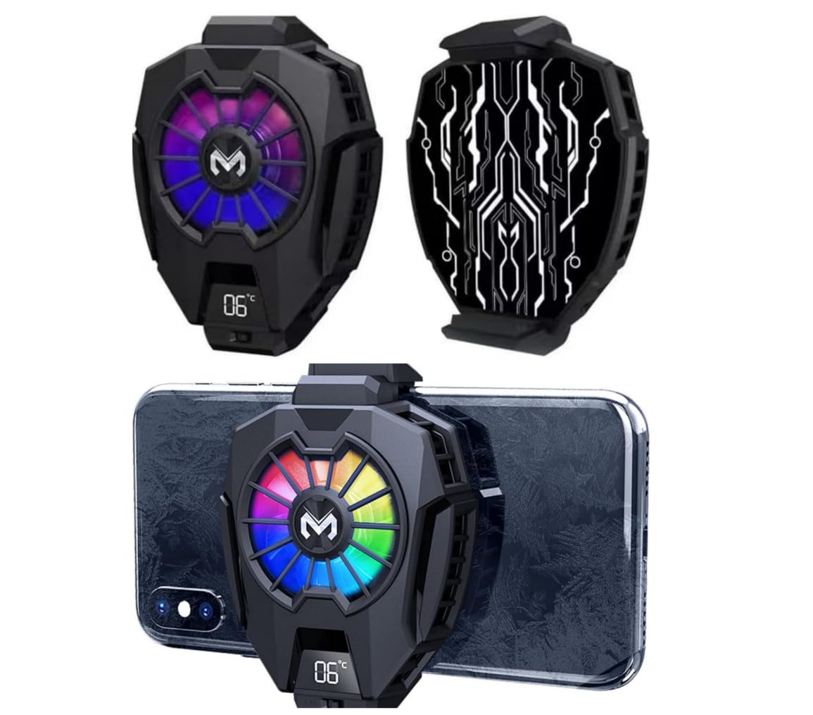 Phone Cooler for Gaming, iPhone Cooling Fan with RGB LED - New Hyper Chill Mobile Radiator