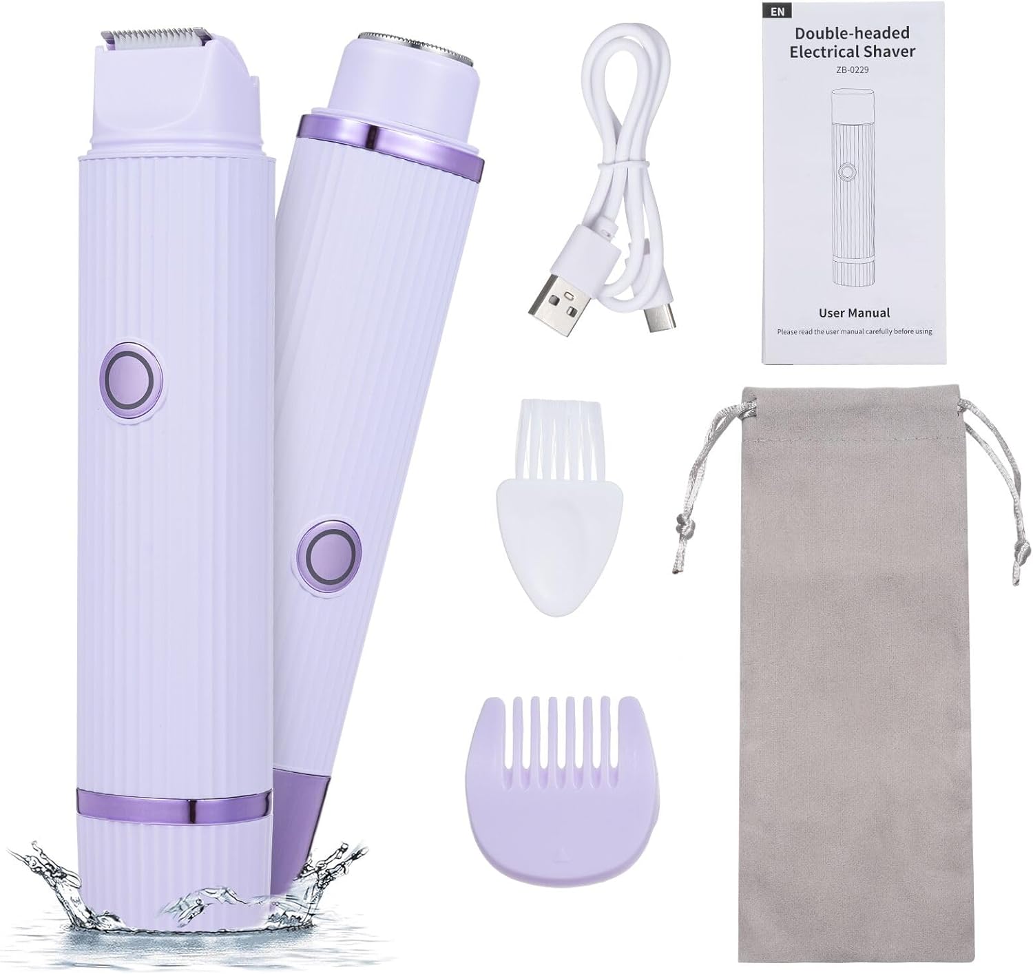 Double-Head Electric Shaver for Women – Waterproof Wet & Dry Hair Remover | Emiravaly UAE