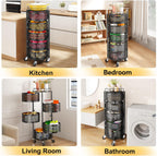 360° Rotating Fruit & Vegetable Basket with Wheels – Stylish Kitchen Storage | Emiravaly UAE
