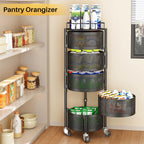 360° Rotating Fruit & Vegetable Basket with Wheels – Stylish Kitchen Storage | Emiravaly UAE