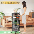 360° Rotating Fruit & Vegetable Basket with Wheels – Stylish Kitchen Storage | Emiravaly UAE