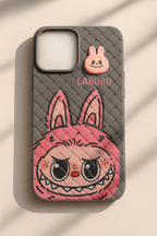 Labubu 3D Bunny Woven-Texture iPhone Case – Cute Protective Cover | Emiravaly UAE