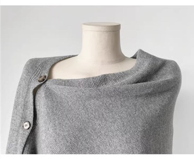 Elegant Wool Slant Cape Scarf for Women – Warm Winter Shawl UAE Edition