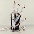 Professional Rose Gold Knife Set 6Pcs – Stylish Chef Knives with Holder | Emiravaly UAE