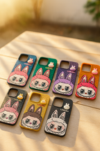 Labubu 3D Bunny Woven-Texture iPhone Case – Cute Protective Cover | Emiravaly UAE