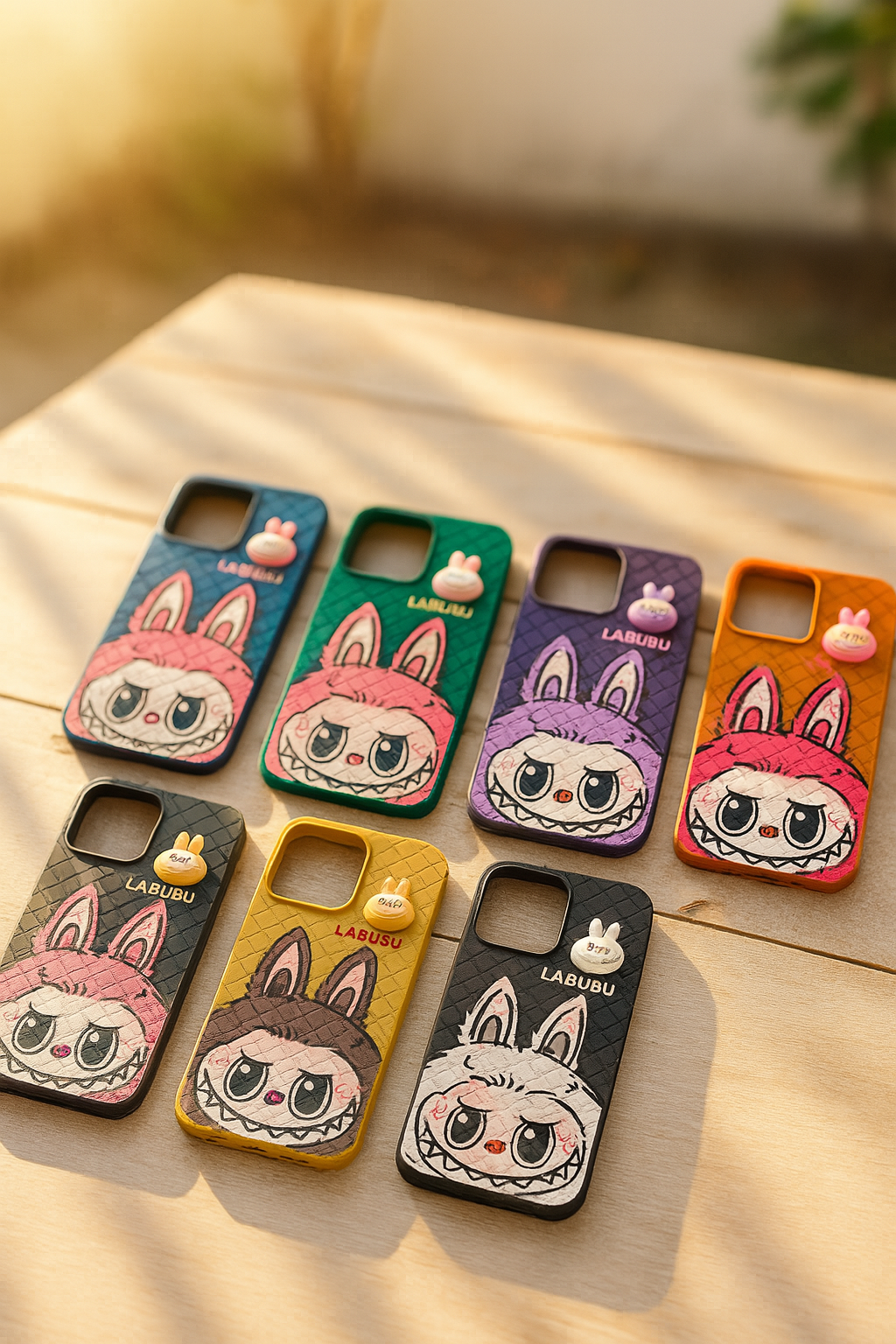 Labubu 3D Bunny Woven-Texture iPhone Case – Cute Protective Cover | Emiravaly UAE