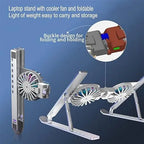 Foldable Dual Fan Laptop Cooling Stand – Silent Cooling for Work & Gaming