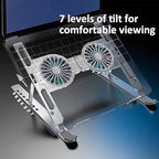 Foldable Dual Fan Laptop Cooling Stand – Silent Cooling for Work & Gaming