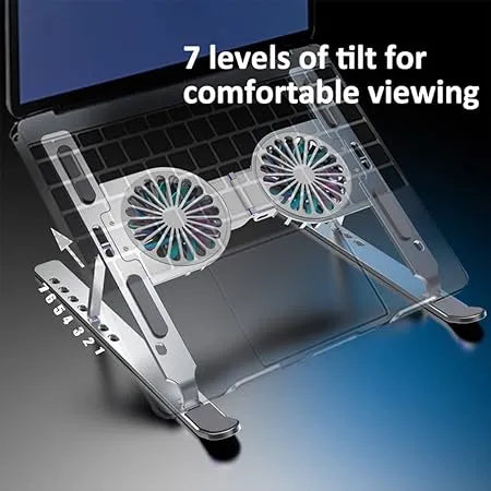Foldable Dual Fan Laptop Cooling Stand – Silent Cooling for Work & Gaming