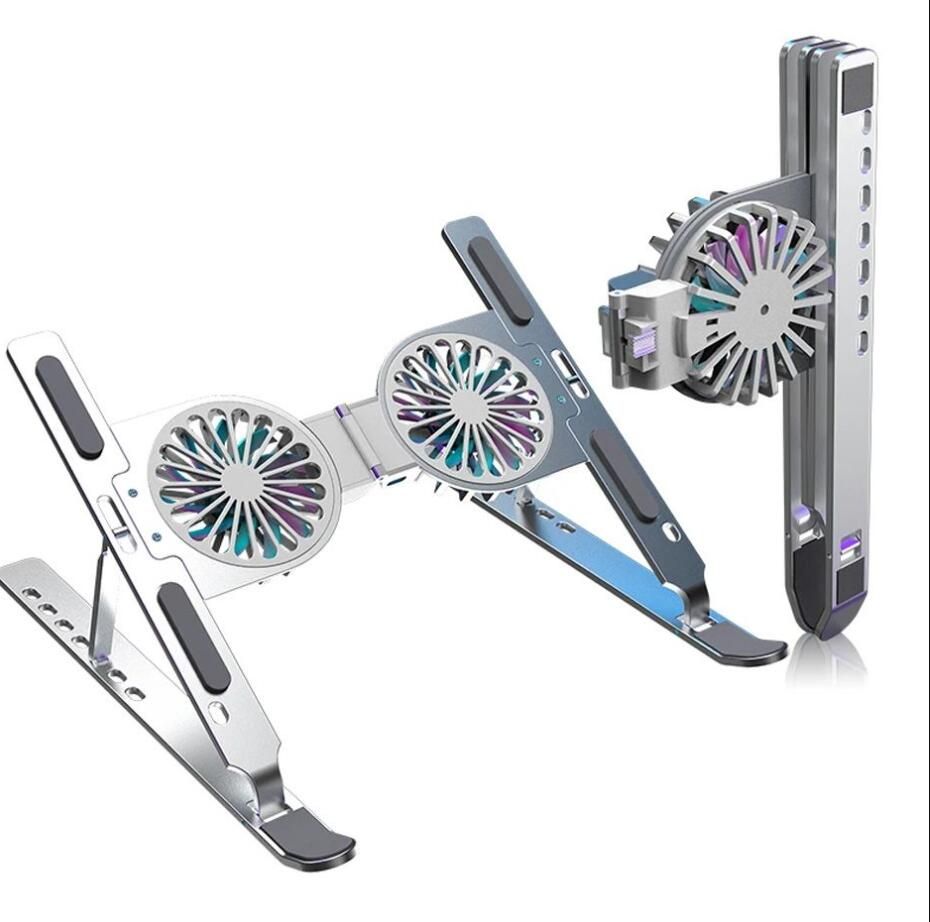 Foldable Dual Fan Laptop Cooling Stand – Silent Cooling for Work & Gaming