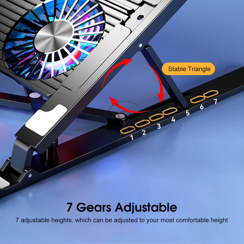 Foldable Dual Fan Laptop Cooling Stand – Silent Cooling for Work & Gaming