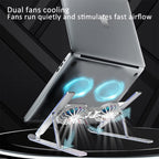 Foldable Dual Fan Laptop Cooling Stand – Silent Cooling for Work & Gaming