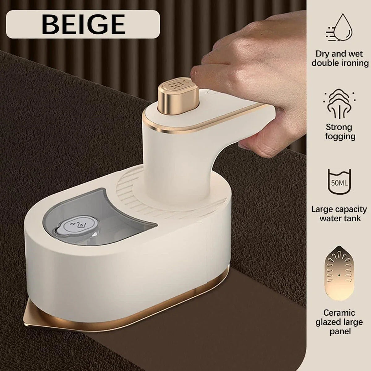 Foldable Travel Iron stored in drawer with folded clothes — compact design by Emiravaly UAE

