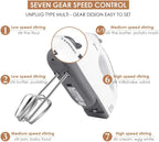 Hand mixer with speed control chart on a white background Emiravaly uae