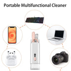 Portable multifunctional cleaner with cleaning tools and electronic devices it can clean.