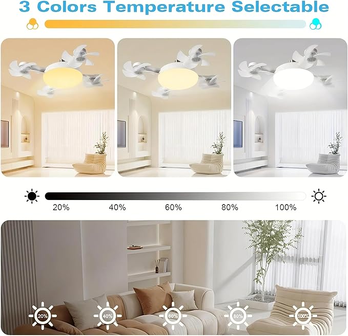 F4 Multifunctional Ceiling Fan Light – LED Lighting with Air Circulation & Remote Control | Emiravaly UAE