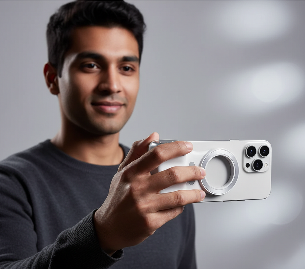 TELESIN Fun Shot Magnetic Grip – MagSafe Phone Holder for Steady Shots & Vlogging | Emiravaly UAE