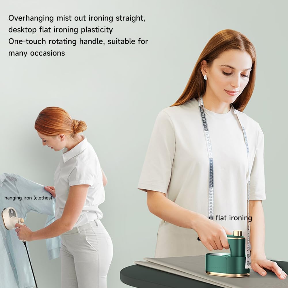 Woman ironing outfit with Foldable Mini Travel Iron — before and after results by Emiravaly
