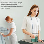 Woman ironing outfit with Foldable Mini Travel Iron — before and after results by Emiravaly
