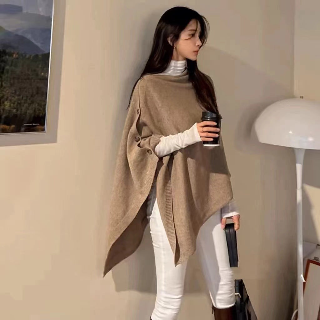 Elegant Wool Slant Cape Scarf for Women – Warm Winter Shawl UAE Edition