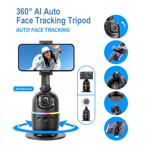 P03 Auto Face Tracking Desktop Gimbal – 360° Smart Phone Holder for Vlogging & Video Calls | Emiravaly UAE