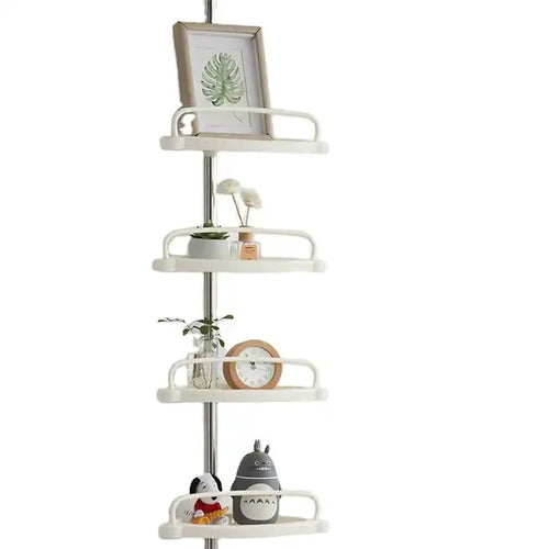 4 Tier Adjustable Shelf Bathroom Organiser Corner Rack