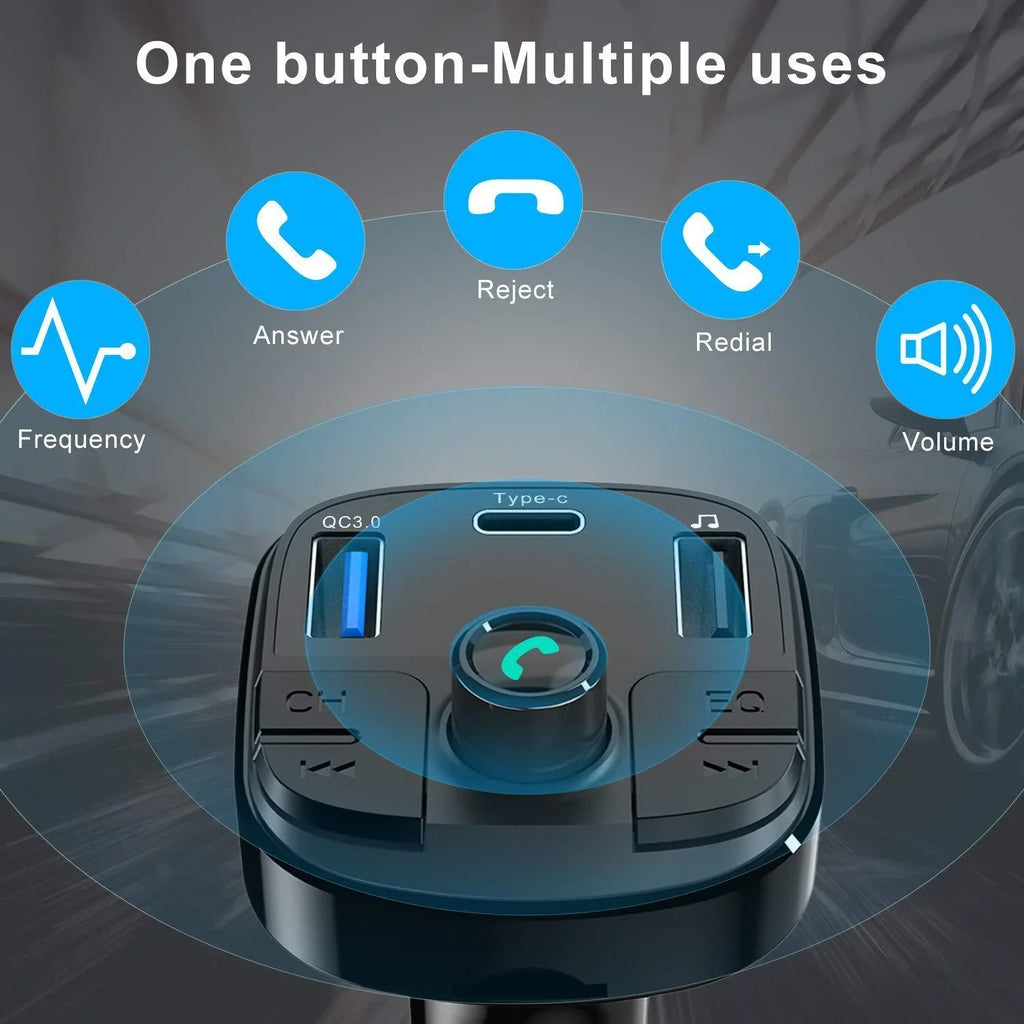 Car MP3 Bluetooth FM Transmitter – USB Charger & FM Modulator for Any Car | Emiravaly UAE