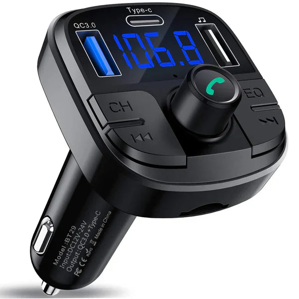 Car MP3 Bluetooth FM Transmitter – USB Charger & FM Modulator for Any Car | Emiravaly UAE