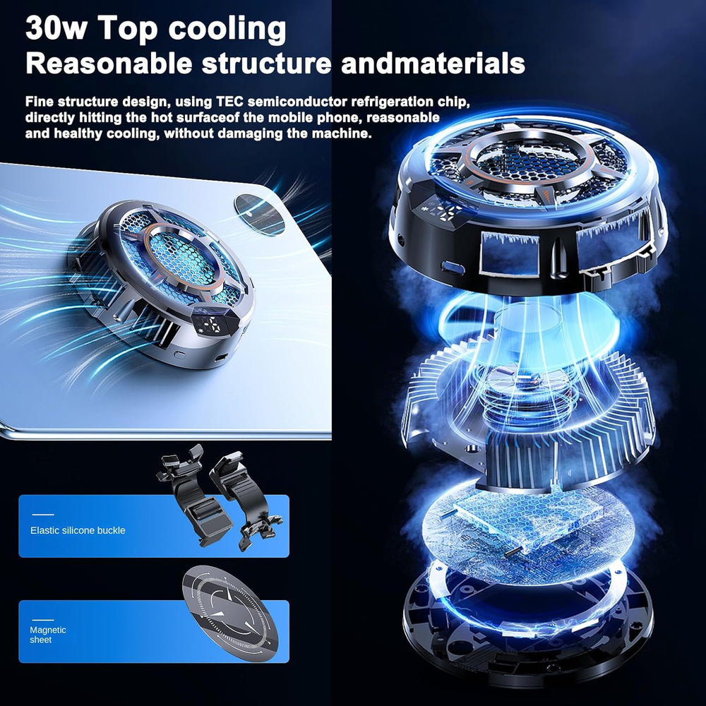 Cooler for iPad Surface Pro - 30W Super Powerful Radiator Magnetic Phone Cooling Fan
