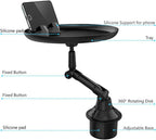 3-in-1 Car Cup Holder Food Tray with Phone Stand – Swivel Multifunctional Car Organizer | Emiravaly UAE