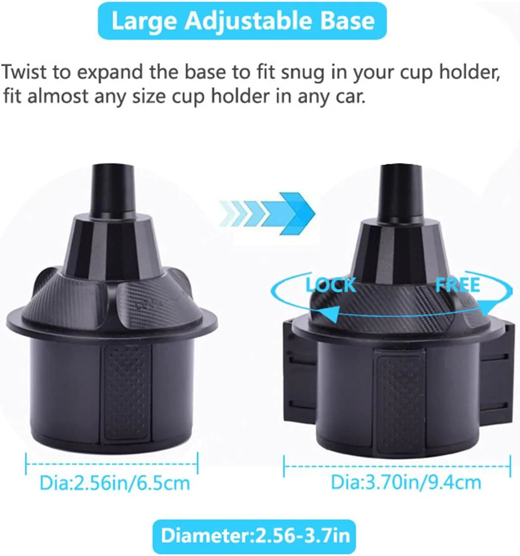 3-in-1 Car Cup Holder Food Tray with Phone Stand – Swivel Design | Emiravaly UAE