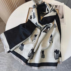 Cute Kitten Plaid Cashmere Shawl Scarf – Soft, Warm & Stylish Winter Wrap | Emiravaly UAE
