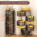 360° Rotating Fruit & Vegetable Basket with Wheels – Stylish Kitchen Storage | Emiravaly UAE