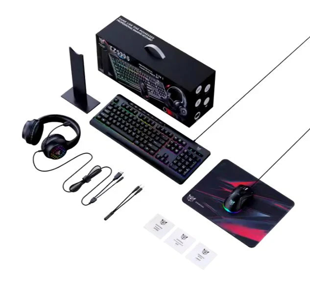 G32 USB Gaming Set – RGB Keyboard, Mouse, Headset, Mousepad & Remote Combo | Emiravaly UAE