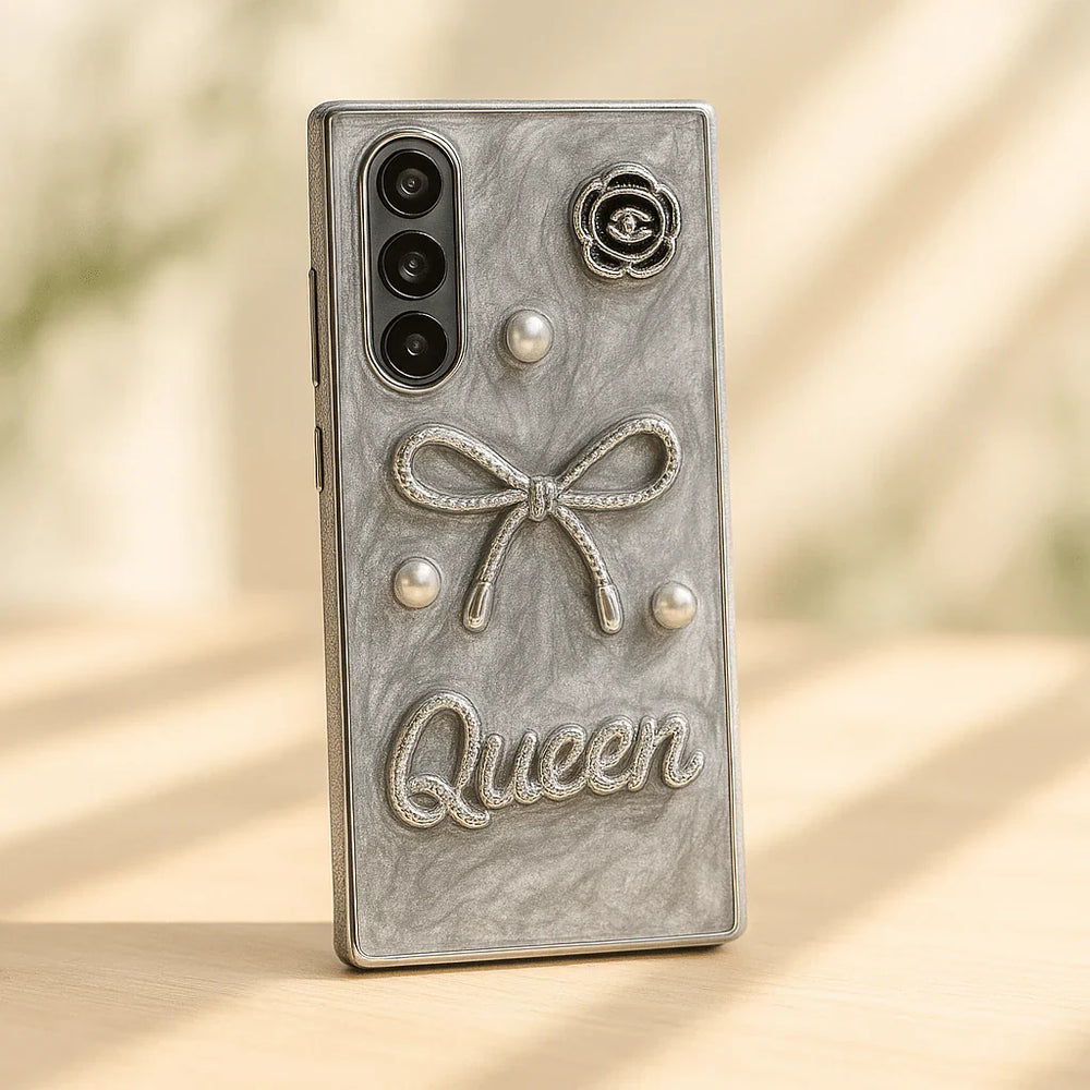 Luxury 3D Bow & Pearl iPhone Case – Elegant Shockproof Protective Cover | Emiravaly UAE