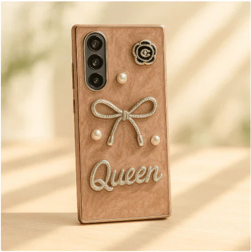 Luxury 3D Bow & Pearl iPhone Case – Elegant Shockproof Protective Cover | Emiravaly UAE