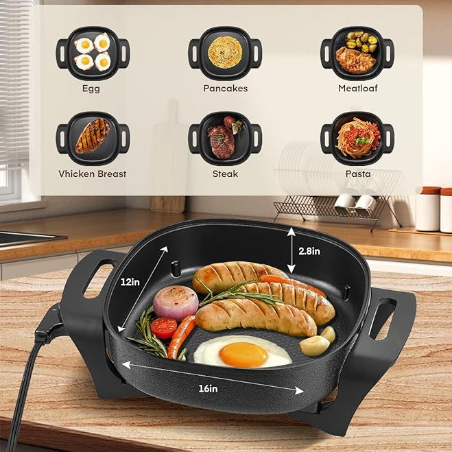 Multi-Functional Electric Heat Pot – 2L Portable Cooker for Boiling, Frying & Steaming | UAE Kitchen Essential