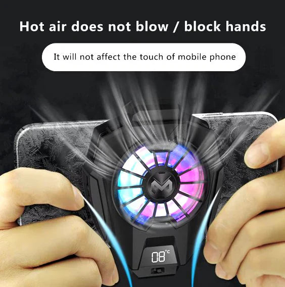 Phone Cooler for Gaming, iPhone Cooling Fan with RGB LED - New Hyper Chill Mobile Radiator