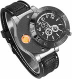 Military USB Lighter Watch for Men – Windproof Rechargeable Wristwatch | Emiravaly UAE
