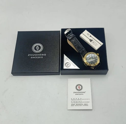 Military USB Lighter Watch for Men – Windproof Rechargeable Wristwatch | Emiravaly UAE