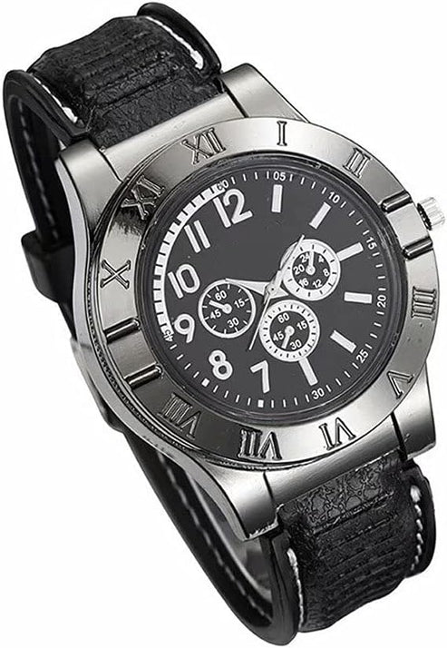 Military USB Lighter Watch for Men – Windproof Rechargeable Wristwatch | Emiravaly UAE