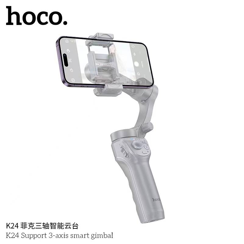 Hoco K24 3-axis smart gimbal with smartphone holder on a white background