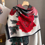 Retro Floral Warm Cashmere Scarf for Women – Thick, Soft & Stylish | Emiravaly UAE