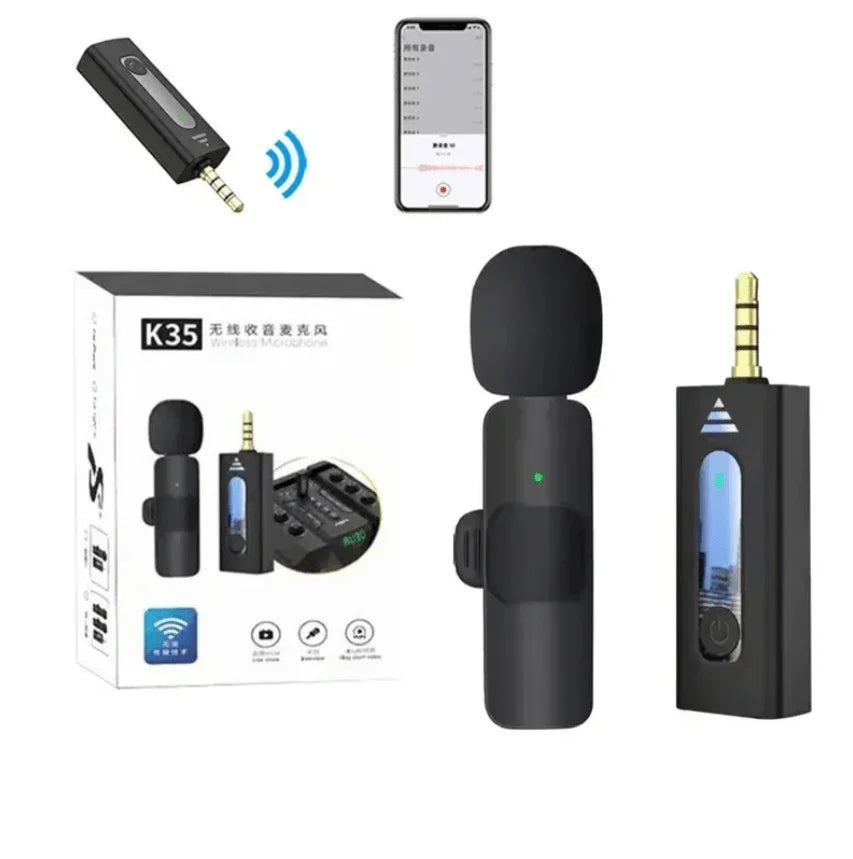 Smart Wireless Lavalier Microphone – Wireless Clip-On Mic for Vlogging & Calls UAE