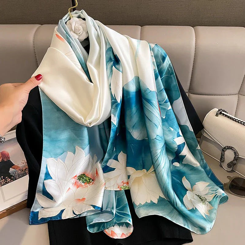 All-Season Warm Silk Scarf – AC Shawl & Beach Wrap | Elegant Lightweight UAE Style