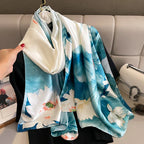 All-Season Warm Silk Scarf – AC Shawl & Beach Wrap | Elegant Lightweight UAE Style